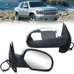Passenger Chrome Power Folding Side Mirror Compatible with 2007-2014 Chevy Tahoe