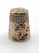 Vintage Decorative Wedding Bell Thimble | Ornate Silver Plate Sewing Collectible