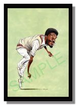 Framed caricature of Michael Holding by John Ireland free p&p UK