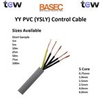 5 Core YY PVC (YSLY) Cable Sizes 0.75mm, 1.0mm, 1.5mm, 2.5mm, 4.0mm, 6.0mm