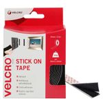 VELCRO® Brand Stick On Self Adhesive Hook & Loop Tape – 20mm x 2.5m Black