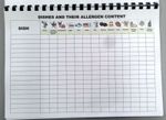 Dishes and Their Allergen Contents - Food Standard Agency Requirement - 50 pages