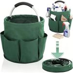 Garden Tool Caddy Bag Foldable Storage Basket Cleaning Tote with Handle Pockets