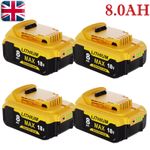 4X For DeWalt 18V Battery 9.0Ah 8.0Ah 5.0Ah XR slide Li-ion DCB184 DCB182 DCB183