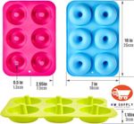 Silicon Doughnut Mould, Large 3 Pack, Non-Stick 6 Cavity,Silicone Donut Moulds,