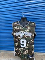 Tony Parker Signed Spurs Adidas Camo Jersey L JSA Certified Auto #9 NBA Spurs