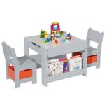 Garvee 4-in-1 Kids Desk with 2 Chairs - Wooden Activity Table Detachable Top