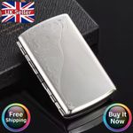 Cigarette Case Metal Retro Double Sided Spring Clip Card Holder Wallet Storage