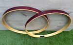 Mapex Bass Drum 22” Wooden Hoops Rims (pair) Natural / Burgundy wood stain
