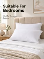 100% Duck Feather Filled Pillows Soft UK Hotel Quality Pillow PACK of 1, 2, 4, 6
