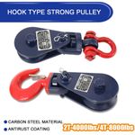 Heavy Duty Winch Snatch Block 2T/4T Lifting Pulley with Swivel Shackle or Hook
