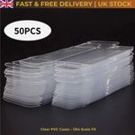 50PCS Clear PVC Display Case 1/64 Model Car Toy Protector Box Transparent
