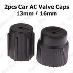 2x Car AC Valve Caps 16mm High / 13mm Low Refrigerant Port Dust Covers -UK Stock