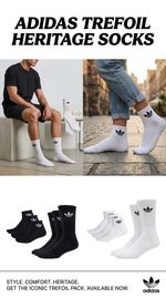 Adidas Socks 3 Pairs Pack Lightweight Crew Men’s Sports UK 5-8 / 9-11