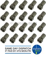 20 F PLUG CONNECTOR RG6 SATELLITE SKY VIRGIN TV AERIAL CABLE SCREW TWIST COAX