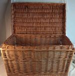 Vintage Large Wicker Basket Storage Table Picnic Hamper Log Basket 67x42x39cm Gd
