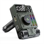 FM Bluetooth 5.3 Transmitter for Car, Adjustable Treble and Bass Sound