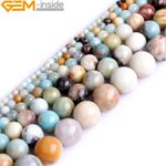 Natural Gemstone Multi Colour Amazonite Round Beads For Jewellery Making 15" UK