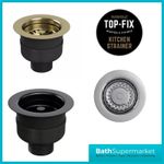 Kitchen Sink 90mm Basket Strainer Waste Top Fix Easy Fix Replacement Waste Plug 