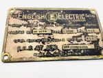 Brass railway engine plate -English electric sign good condition sign vintage 