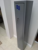 Brattonsound Grey Steel Gun Cabinet for Rifle/Shotgun with Key Lock  for 3 Guns