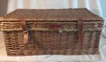 Wicker Basket Storage Table Picnic Hamper Log Basket 60x40x25cm Rope Handles Gd