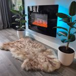 Natural Sheepskin Rug Real Pelt Brown Mouflon XXL Genuine Soft and Fluffy 130 cm