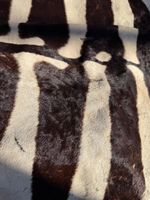 LARGE VINTAGE EQUUS BURCHELL  ZEBRA HIDE RUG WALL HANGING WITH HEAD & TAIL