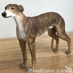 Greyhound Dog Figurine 17cm Brindle Brown Lifelike Leonardo Decor Gift Boxed