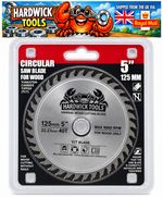 125mm TCT Circular Saw Blade 40T 22.23mm Bore + 20mm Reducing Ring Wood Cutting