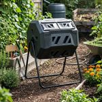 KCT ROTATING COMPOST BIN DUAL CHAMBER GARDEN COMPOSTER 160L ROTARY LARGE ECO