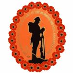 Remembrance Day Poppy & Lone Soldier Pin , Going Down of the Sun Poppy Pin Badge