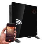 Glass Panel Heater, Electric 1000W, Wi-Fi Enabled - Black