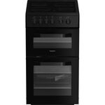 Hotpoint HTE5VCB 50cm Free Standing Electric Cooker with Ceramic Hob Black A