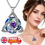 2027 Birthstone Celtic Trinity Knot Necklace Witch Knot Necklace Pendant