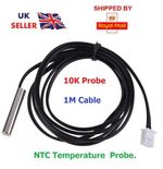 NTC Thermistor Temperature Sensor Waterproof Probe 25mm 10K 1% 3950 1m cable UK.