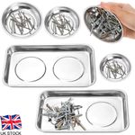 5x Magnetic Parts Tray Set Stainless Steel Round Extra Strong Magnetic Tool Tray