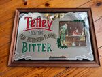 Vintage Brewery Tetley Bitter Old Fashioned Pub Mirror - Breweriana (13” x 16”)