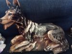 Vintage Xlarge Alsatian Dog Chalk Ware Statue Figurine 42x51cm
