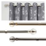 Extendable Curtain Poles with End Finials -1.2m-2.1m/1.6m-3m Metal Slice