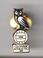 Oldham Athletic - lapel badge butterfly fitting