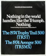 TRIUMPH Trophy Trail + Avenger 500 Motorcycle Sales Brochure LF 1973