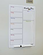 Magnetic Fridge Weekly Meal Planner Drywipe A4 White Notice Board + Pen