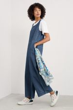 Seasalt Women's Regular Salt Air Wide Leg Jumpsuit Mid Wash