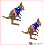 2x INFLATABLE AUSSIE FLAG REUSABLE KANGAROO Australian FancyDress Party BlowUp