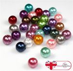 20 COLOUR CHOICE TOP QUALITY ACRYLIC FAUX ROUND PEARL BEADS 4mm 6mm 8mm 10mm 12m