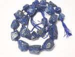 16.5' Natural  Blue matte finish nugget Lazuli Lazulite with Gold Pyrite L541