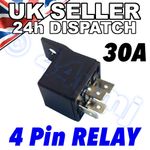 4 Pin 12v 30A AUTOMOTIVE RELAY For Aux Lights Horns etc Car Boat Van Motorbike