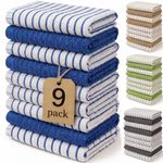 Pack of 9 Terry Tea Towels 100% Cotton Kitchen Dish Cleaning Cloth 60 x 40 cm