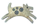 Metal Dog Brooch Badge - Stylised Animal Collectible Retro Pin Hound Puppy Lapel